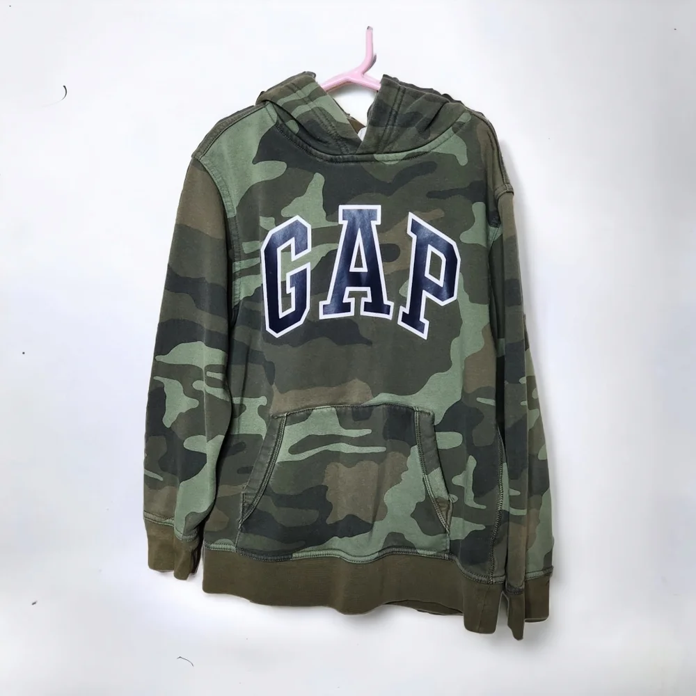 Gap Green Camo Arch Logo Hoodie